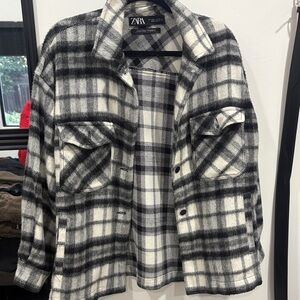Zara Monochrome Checkered Jacket